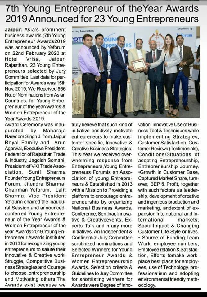 SBB Foundation Press Coverage - Jitendra Sharma CEO Software Development Company